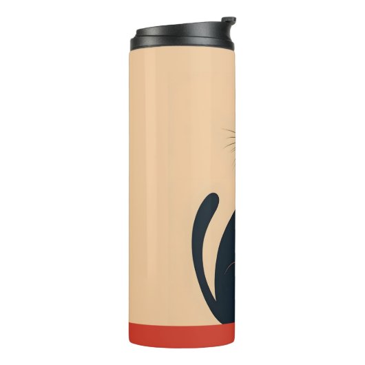 Pop Art Black Cat Thermosbecher (Nach links gedreht)