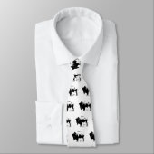 Pop Art Black & White Buffalo Silhouette Krawatte (Gebunden)