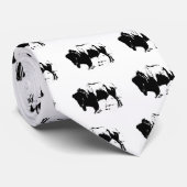 Pop Art Black & White Buffalo Silhouette Krawatte (Gerollt)