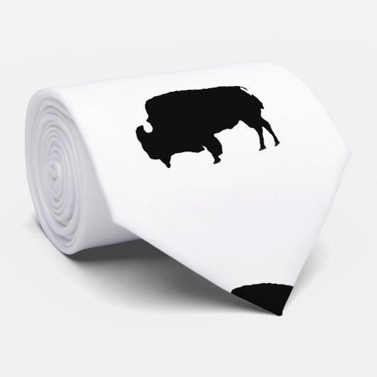 Pop Art Black & White Buffalo Silhouette Neckwear Krawatte (Gerollt)