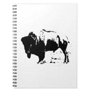 Pop Art Black & White Buffalo Silhouette Notizblock