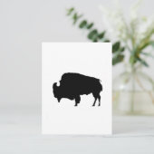 Pop Art Black & White Buffalo Silhouette Postkarte (Stehend Vorderseite)