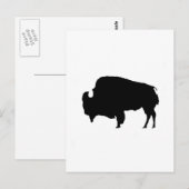 Pop Art Black & White Buffalo Silhouette Postkarte (Vorne/Hinten)