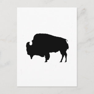 Pop Art Black & White Buffalo Silhouette Postkarte