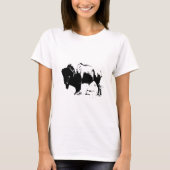 Pop Art Black & White Buffalo Silhouette T-Shirt (Vorderseite)