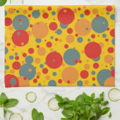 Pop Art Blue and Orange Circles Küchentuch (Gefaltet)