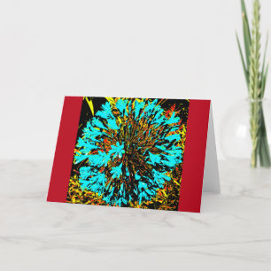 Pop Art Blue Blume Ball Card Karte