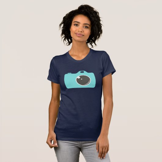 Pop Art Blue Camera T-Shirt (Vorne ganz)