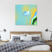 Pop Art Blue Cosmos Blume Leinwanddruck (Insitu (Schlafzimmer))