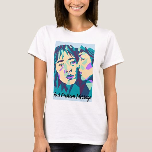 Pop Art | Blue Green und Cyan | Flüstern T-Shirt (Vorderseite)