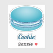 Pop Art Blue Macaron Cookie Aufkleber (Blatt)