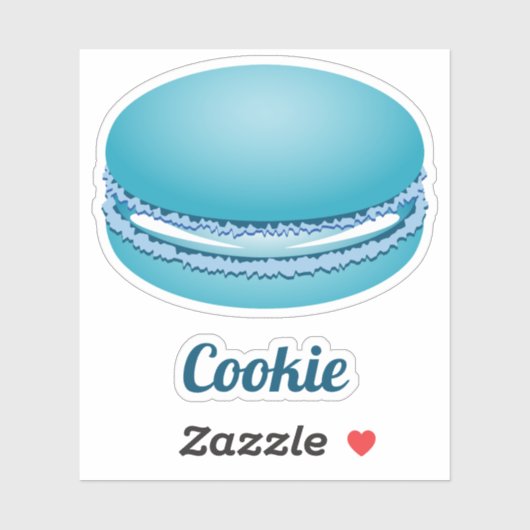 Pop Art Blue Macaron Cookie Aufkleber (Blatt)