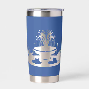 Pop Art Blue mit negativem Springbrunnen Thermobecher