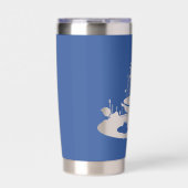 Pop Art Blue mit negativem Springbrunnen Thermobecher (Vorderseite)