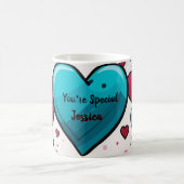 Pop Art Blue Red Hearts Multiprint Socken Kaffeetasse (Mittel)