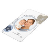 Pop Art Blume Editable Occasion Blue Gray Foto Magnet (Linke Seite)