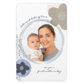 Pop Art Blume Editable Occasion Blue Gray Foto Magnet (Vertikal)