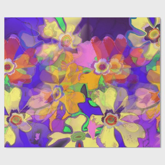 Pop Art Blume Geschenkpapier (Flach)