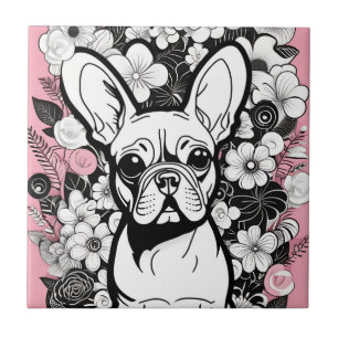 Pop Art Blume und Bulldog Fliese