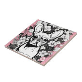 Pop Art Blume und Bulldog Fliese (Seite)