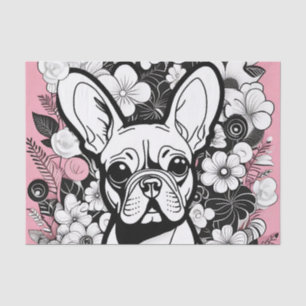 Pop Art Blume und Bulldog Seidenpapier