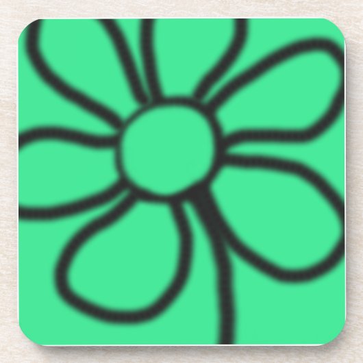 Pop Art Blume Untersetzer (grün) (Vorderseite)