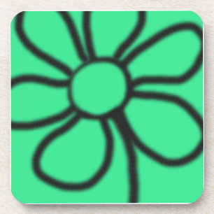 Pop-Art-Blumenuntersetzer (Grün) Untersetzer
