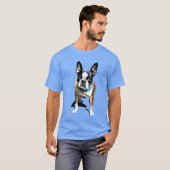 Pop Art Boston Terrier T - Shirt (Vorne ganz)