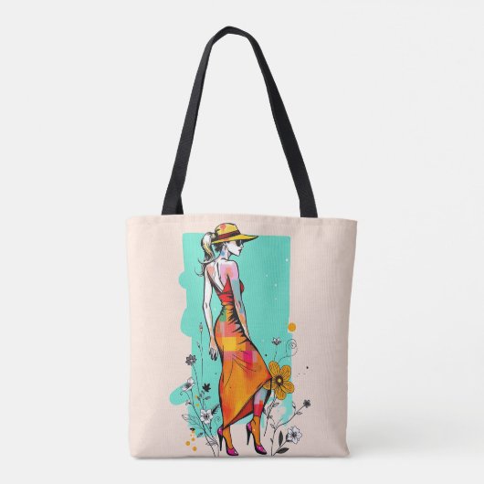 Pop Art Botanical Dream Tote 🌈🌼 Tasche (Rückseite)