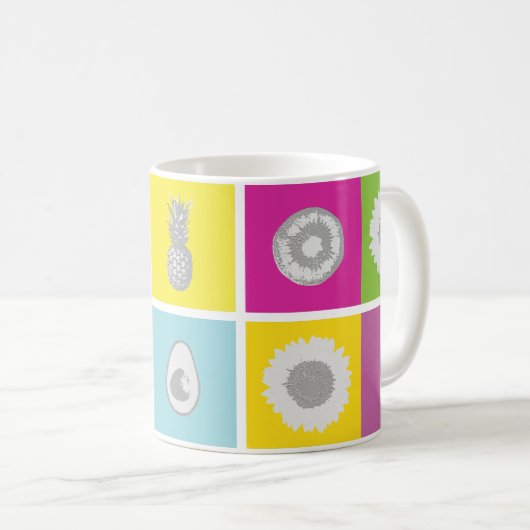 Pop Art Botanical & Frucht Design Tasse (VorderseiteRechts)