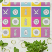 Pop Art Botanical & Fruchtmuster Küche Handtuch (Gefaltet)