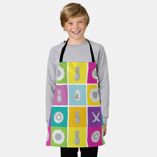 Pop Art Botanical & Fruit All-over Print Schürze (Getragen)