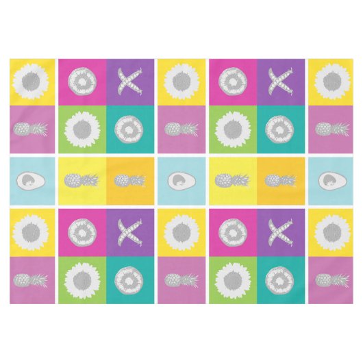 Pop Art Botanical & Fruit Design Tableclout Tischdecke (Vorderseite (Horizontal))