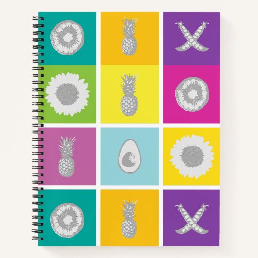 Pop Art Botanical & Fruit Spirituosen Notebook Notizblock (Vorderseite)