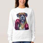Pop Art Boxer Dog Boxing front and back print Sweatshirt (Vorderseite)