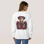 Pop Art Boxer Dog Boxing front and back print Sweatshirt (Schwarz voll)