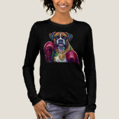 Pop Art Boxer Dog Boxing front and back print Tri-Blend Shirt (Vorderseite)