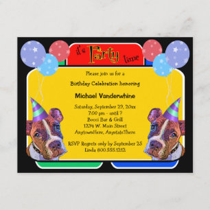 Pop Art Boxers Geburtstagsbarker Einladung