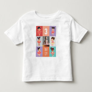 Pop Art Boxes Cartoon Ballet 3. Geburtstag Foto Kleinkind T-shirt