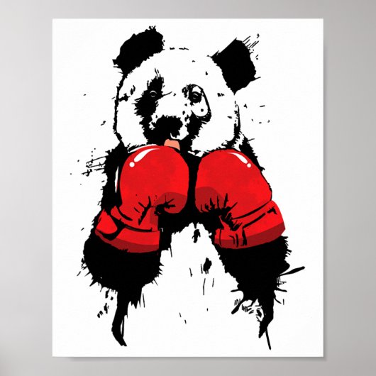 Pop-Art-Boxing-Panda-Bär-Boxer Poster (Vorne)