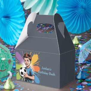 Pop Art Boys Soccer Geburtstag Bash Gefallen Geschenkschachtel