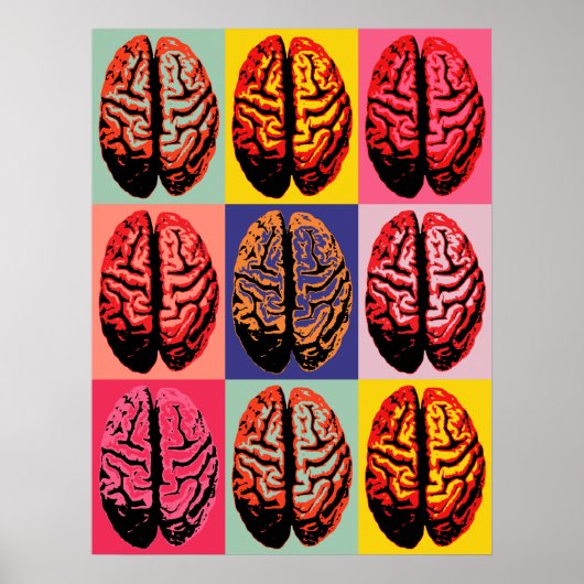Pop Art Brain Poster (Vorne)