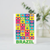 Pop Art Brasilien Postkarte (Stehend Vorderseite)
