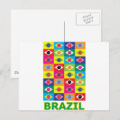 Pop Art Brasilien Postkarte (Vorne/Hinten)