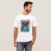 Pop-Art-Briefträger-Stempel T-Shirt (Vorne ganz)