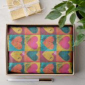Pop Art Bright Störte Herzmuster Seidenpapier (Geschenk)