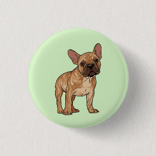 Pop-Art-Brindle-Französische-Bulldogge-Grafik Button