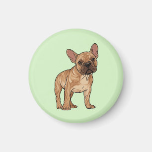 Pop-Art-Brindle-Französische-Bulldogge-Grafik Magnet