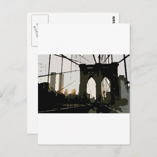Pop Art Brooklyn Bridge Postkarte (Vorne/Hinten)