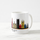 Pop Art Brüssel Skyline 1 Kaffeetasse (VorderseiteRechts)